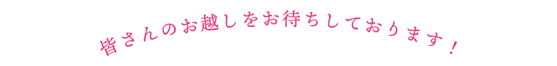 皆様のお越しをお待ちしております！